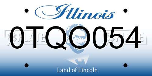 0TQO054 Illinois License Plate
