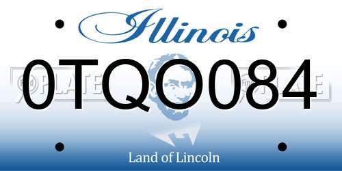 0TQO084 Illinois License Plate