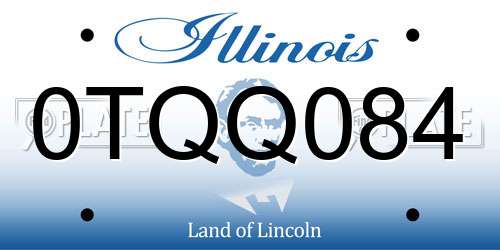 0TQQ084 Illinois License Plate