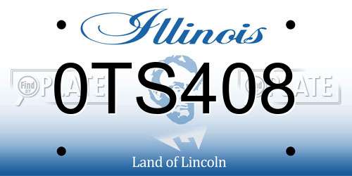 0TS408 Illinois License Plate