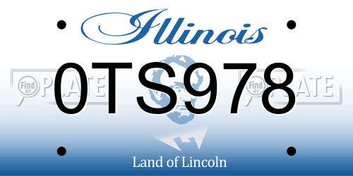 0TS978 Illinois License Plate