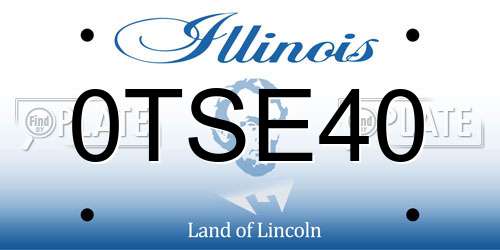 0TSE40 Illinois License Plate