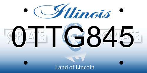 0TTG845 Illinois License Plate