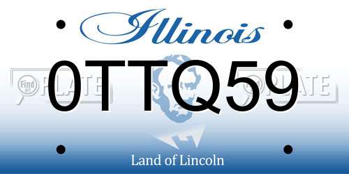 0TTQ59 Illinois License Plate