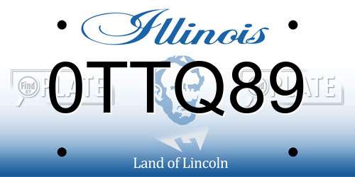 0TTQ89 Illinois License Plate
