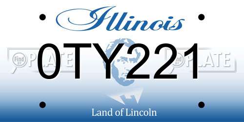 0TY221 Illinois License Plate