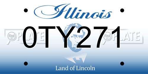 0TY271 Illinois License Plate
