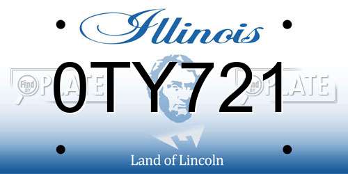 0TY721 Illinois License Plate