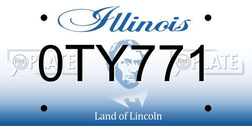 0TY771 Illinois License Plate