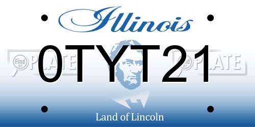 0TYT21 Illinois License Plate