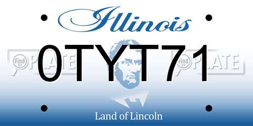 0TYT71 Illinois License Plate