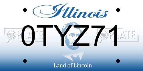 0TYZ71 Illinois License Plate