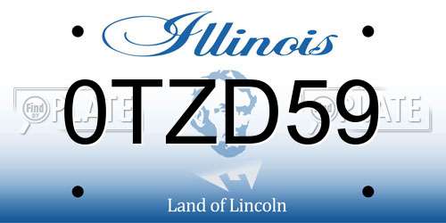 0TZD59 Illinois License Plate