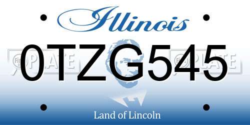 0TZG545 Illinois License Plate