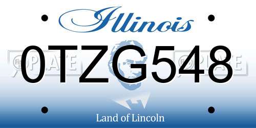0TZG548 Illinois License Plate