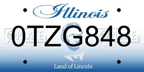 0TZG848 Illinois License Plate