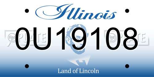 0U19108 Illinois License Plate