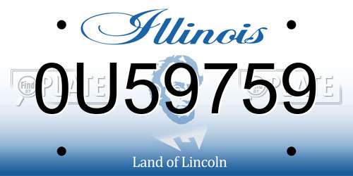 0U59759 Illinois License Plate