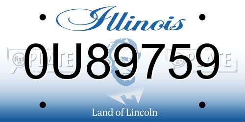 0U89759 Illinois License Plate