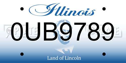 0UB9789 Illinois License Plate