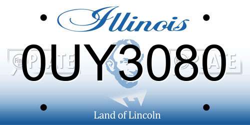 0UY3080 Illinois License Plate