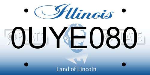 0UYE080 Illinois License Plate