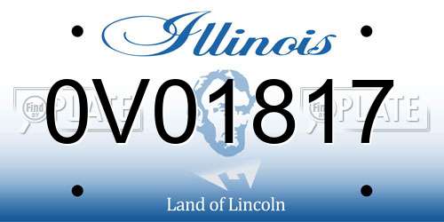 0V01817 Illinois License Plate