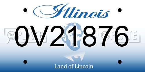 0V21876 Illinois License Plate
