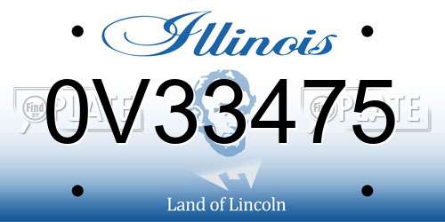 0V33475 Illinois License Plate