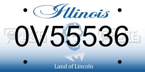 0V55536 Illinois License Plate
