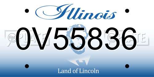 0V55836 Illinois License Plate