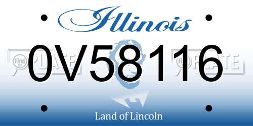 0V58116 Illinois License Plate