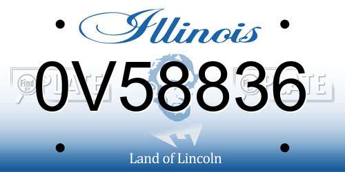 0V58836 Illinois License Plate