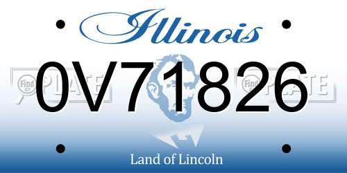 0V71826 Illinois License Plate