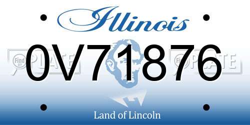 0V71876 Illinois License Plate