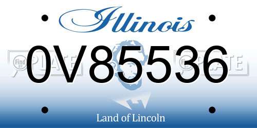 0V85536 Illinois License Plate