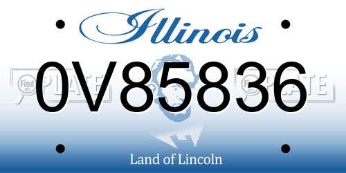 0V85836 Illinois License Plate