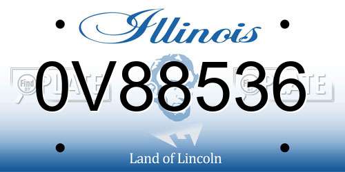 0V88536 Illinois License Plate