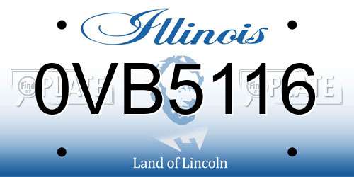 0VB5116 Illinois License Plate