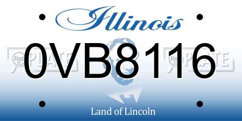 0VB8116 Illinois License Plate