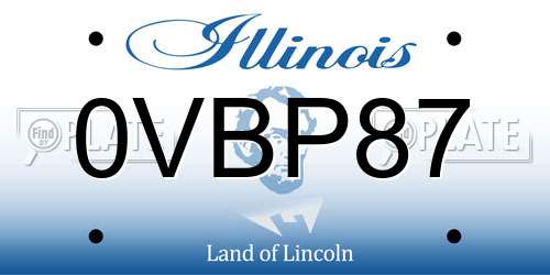 0VBP87 Illinois License Plate