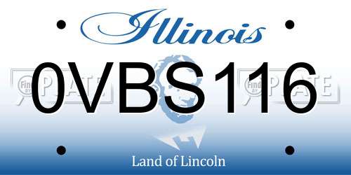 0VBS116 Illinois License Plate