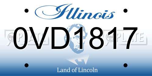 0VD1817 Illinois License Plate