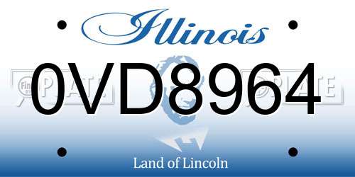 0VD8964 Illinois License Plate