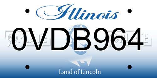 0VDB964 Illinois License Plate