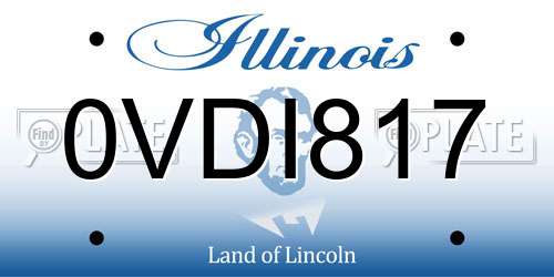 0VDI817 Illinois License Plate