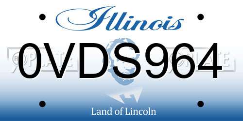 0VDS964 Illinois License Plate