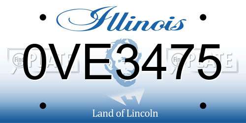 0VE3475 Illinois License Plate