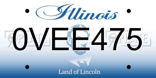 0VEE475 Illinois License Plate