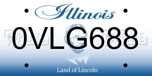 0VLG688 Illinois License Plate